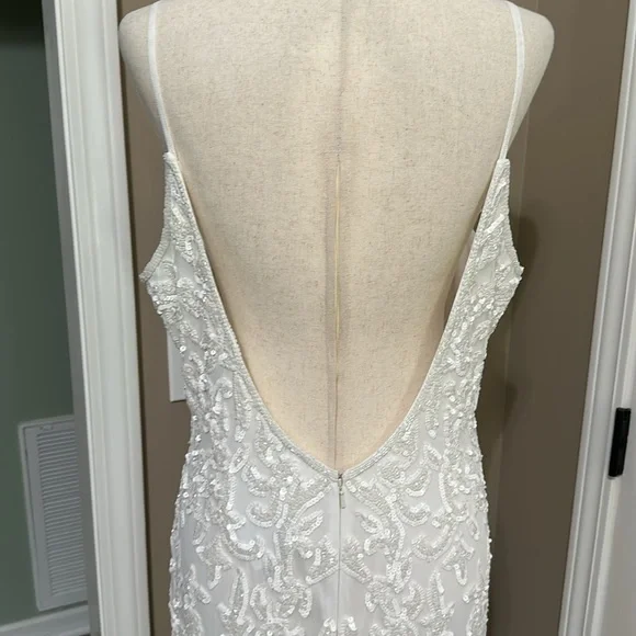 Lulus Everlasting Passion White Sequin Beaded Backless Maxi Dress